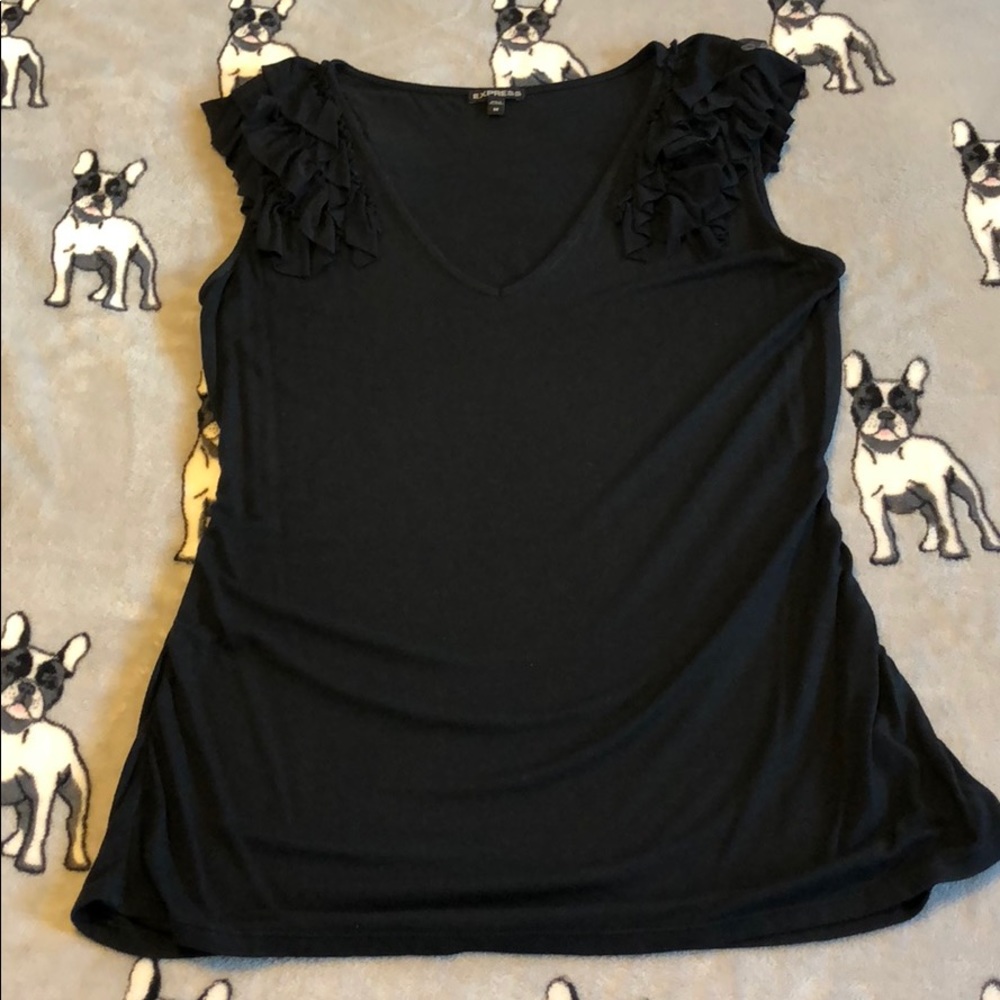 Express black V neck top size medium M